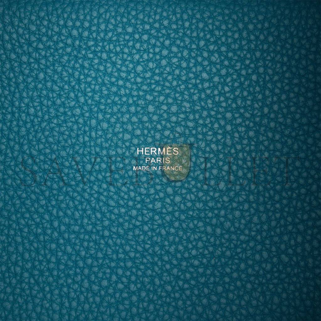 HERMES PICOTIN LOCK 18 CASAQUE VERT CYPRESS AND VERT BOSPHORE PALLADIUM HARDWARE(18*13*18cm)